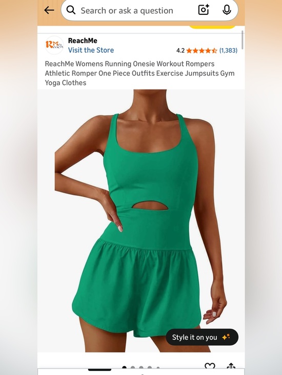 Pants - Green Cutout Athletic Romper